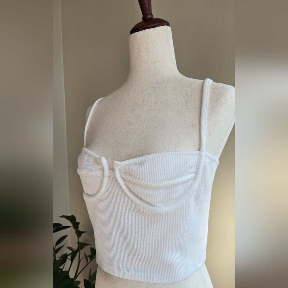 Fashion Nova Ribbed Bustier Crop Top – Size XL - Picture 3 of 5
